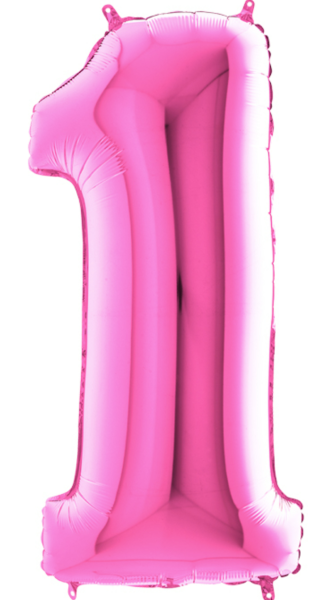 Pinke Zahl: 1 - 102cm